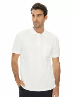 Polos Lowes White Cotton Rich Stretch Polo
