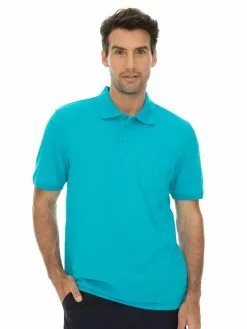 Polos Lowes Plain Bright Blue Stretch Polo