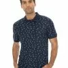 Polos Lowes Cocktail Print Polo Shirt Navy