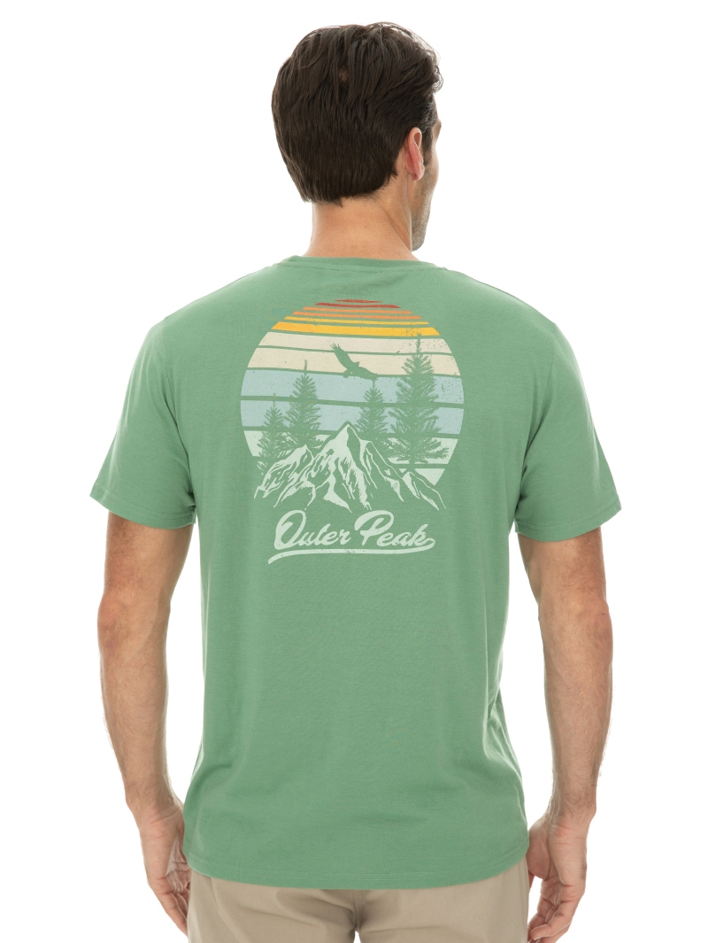 Outer Peak T-Shirts Mens Printed T-Shirt Green 5 Outer Peak T-Shirts Mens Printed T-Shirt Green - Image 3
