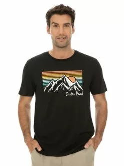 Outer Peak T-Shirts Mens Printed T-Shirt Black