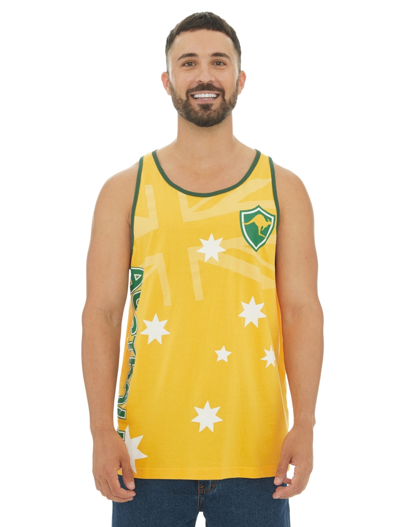 Singlets & Tanks Lowes Green & Gold Australia Tank Top 3 Singlets & Tanks Lowes Green & Gold Australia Tank Top