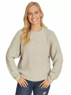 Lowes Tops Elliotts Shaker Knit Pullover Oatmeal Marle