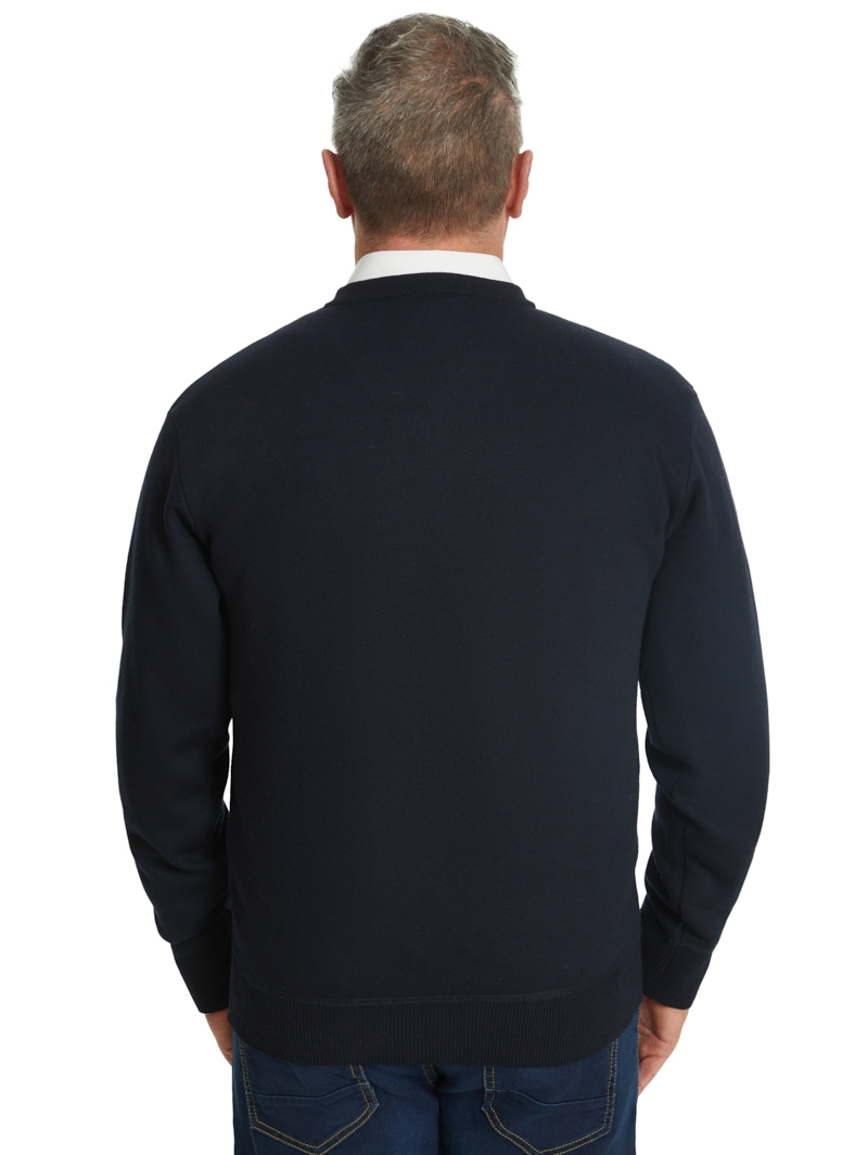 Knitwear Elliotts Navy V-Neck Argyle Knit Pullover 4 Knitwear Elliotts Navy V-Neck Argyle Knit Pullover - Image 2