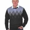 Knitwear Elliotts Black Crew Neck Argyle Knit Pullover -Traders Country Sales 26464 170 org
