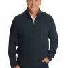 Knitwear Elliotts Indigo 1/4 Zip Cable Knit Pullover