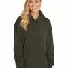 Tops Lowes Fleece Popover Hoodie In Olive Marle Unisex