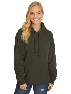 Tops Lowes Fleece Popover Hoodie In Olive Marle Unisex