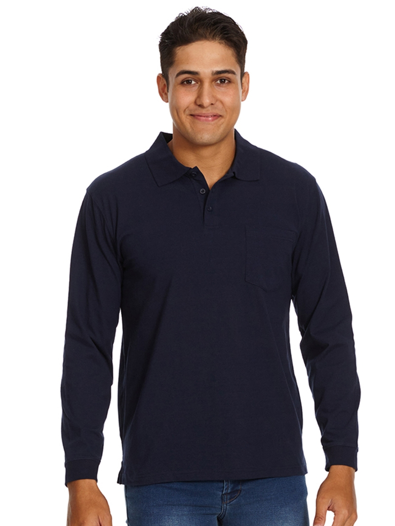 Long Sleeve Tops Lowes Navy Knitted Long Sleeve Polo 5 Long Sleeve Tops Lowes Navy Knitted Long Sleeve Polo - Image 3