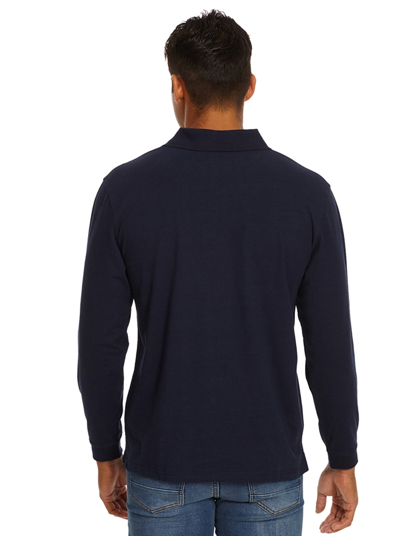 Long Sleeve Tops Lowes Navy Knitted Long Sleeve Polo 6 Long Sleeve Tops Lowes Navy Knitted Long Sleeve Polo - Image 4