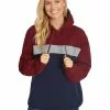 Tops Lowes Fleece Popover Hoodie In Plum Spliced Unisex -Traders Country Sales 30315 01 unisex v2