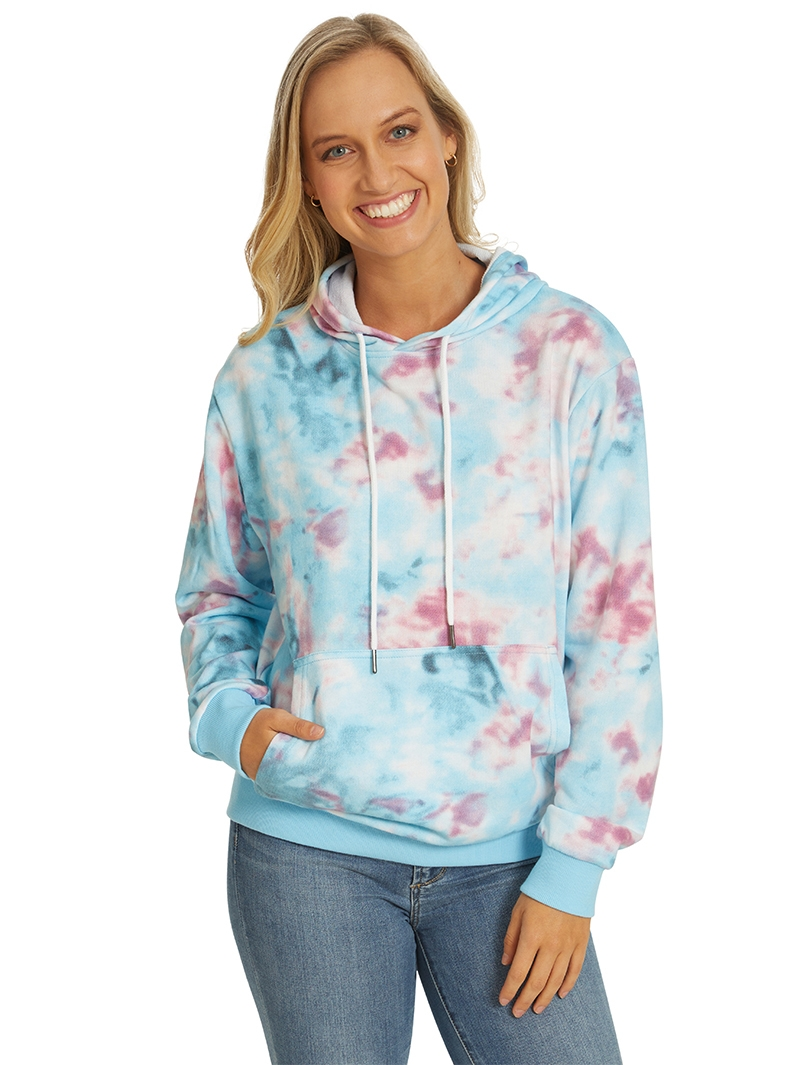 Tops Prodigy Unisex Sky Blue Tie Dye Popover Hoodie 3 Tops Prodigy Unisex Sky Blue Tie Dye Popover Hoodie