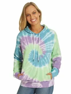 Tops Prodigy Unisex Green Tie Dye Popover Hoodie