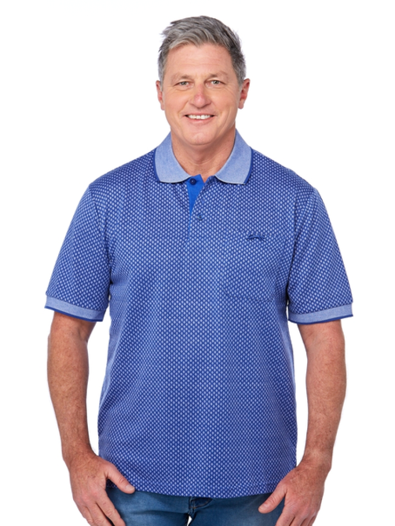 Lowes Polos Cougars Blue & White Jacquard Knit Polo 3 Lowes Polos Cougars Blue & White Jacquard Knit Polo