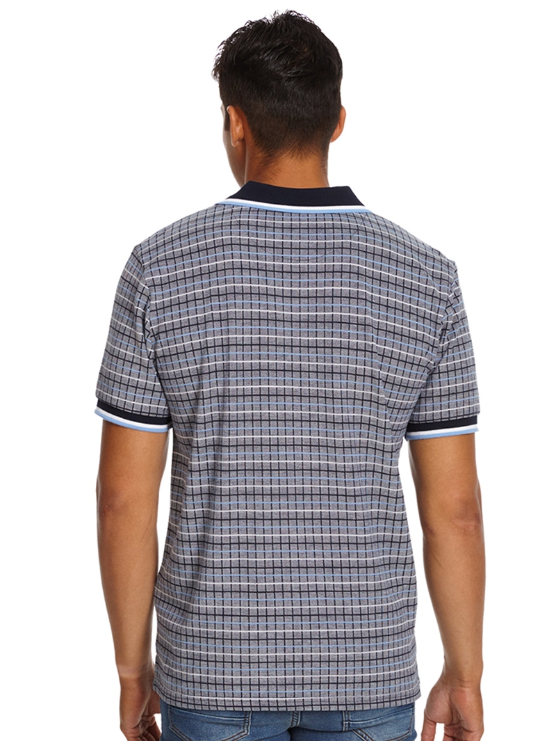 Lowes Polos Cougars Birdseye Blue Stripe Polo Top 4 Lowes Polos Cougars Birdseye Blue Stripe Polo Top - Image 2