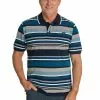Polos Cougars Teal Stripe Birdseye Knit Polo -Traders Country Sales 31562 1