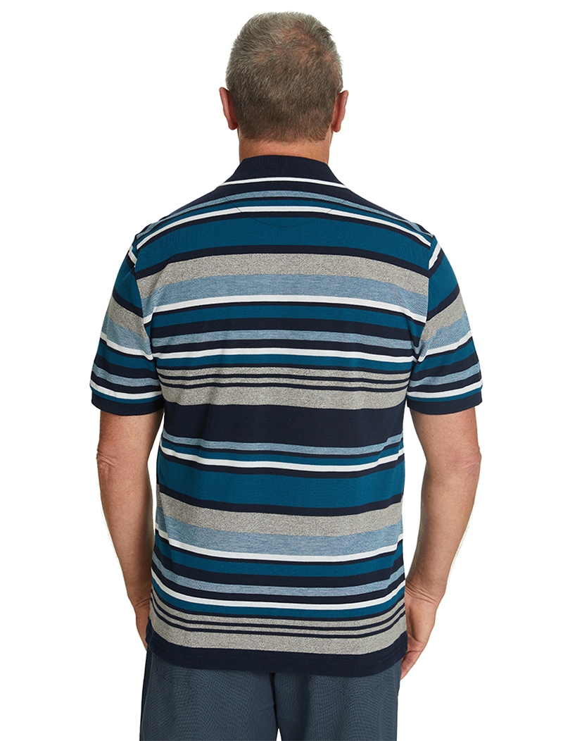 Polos Cougars Teal Stripe Birdseye Knit Polo 5 Polos Cougars Teal Stripe Birdseye Knit Polo - Image 3