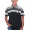 Polos Cougars Navy & Grey Stripe Birdseye Knit Polo -Traders Country Sales 31566 1 1