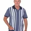 Polos Cougars Denim & White Vertical Stripe Knit Polo -Traders Country Sales 31569 029 org