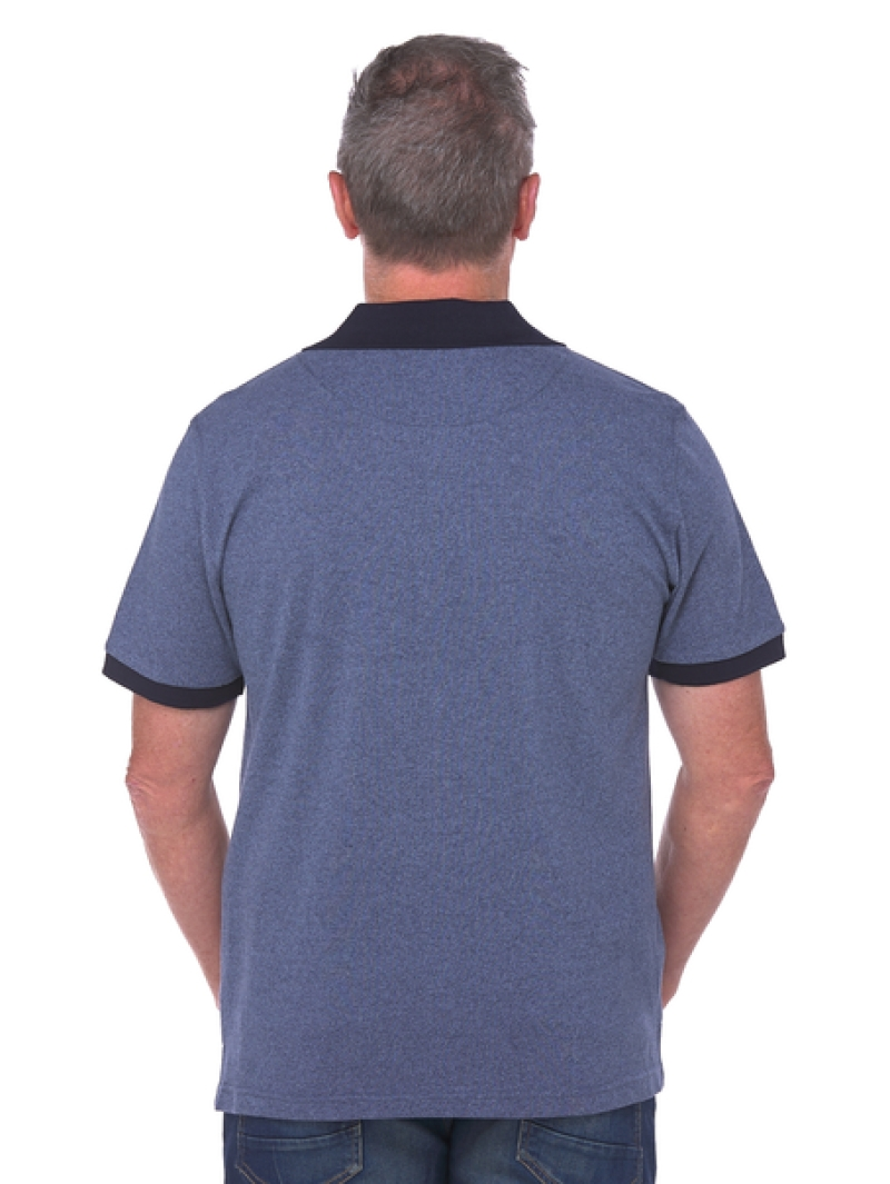 Polos Cougars Denim & White Vertical Stripe Knit Polo 4 Polos Cougars Denim & White Vertical Stripe Knit Polo - Image 2