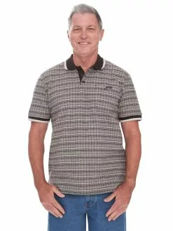 Polos Cougars Turquoise Knit Birdseye Striped Polo