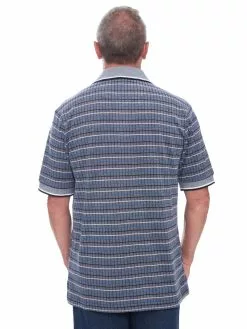 Polos Cougars Navy & Blue Stripe Knit Polo -Traders Country Sales 31582 3
