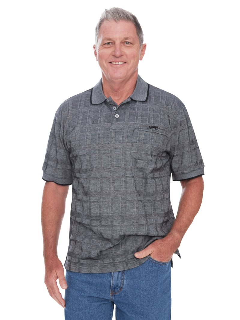 Polos Cougars Silver Knit Jacquard Polo 3 Polos Cougars Silver Knit Jacquard Polo