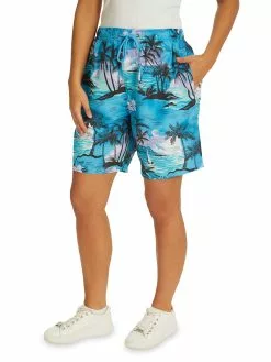 Traders Country Sales 45 Bottoms Lowes Unisex Aqua Island Elastic Waist Shorts