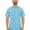 T-Shirts Lowes Blue Palm Print T-Shirt -Traders Country Sales 41051 blue 1