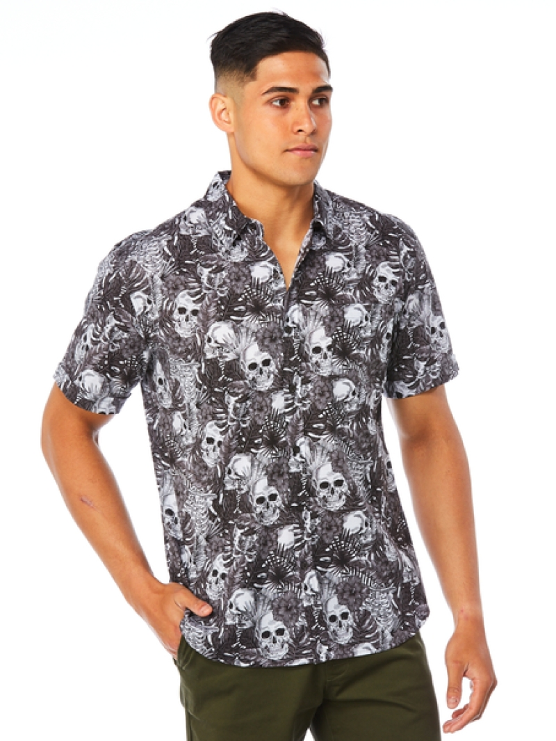 Lowes Shirts Prodigy Black Skull Print Short Sleeve Shirt 3 Lowes Shirts Prodigy Black Skull Print Short Sleeve Shirt