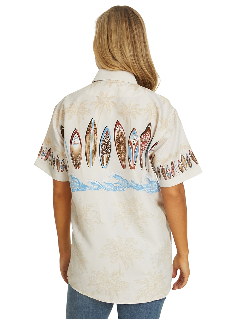 Tops Lowes Unisex Ivory Surfboards Hawaiian Shirt 4 Tops Lowes Unisex Ivory Surfboards Hawaiian Shirt - Image 2
