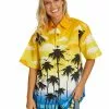 Tops Lowes Unisex Yellow Island Print Hawaiian Shirt