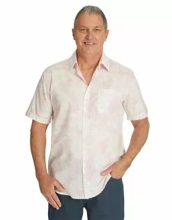 Shirts Elliotts Pink Hibiscus Print Shirt