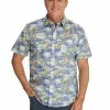 Shirts Elliotts Blue Island Print Shirt -Traders Country Sales 42570 1
