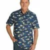 Shirts Elliotts Navy Fish Print Shirt 1 Shirts Elliotts Navy Fish Print Shirt -Traders Country Sales 42756 1