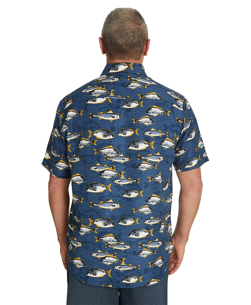 Shirts Elliotts Navy Fish Print Shirt 5 Shirts Elliotts Navy Fish Print Shirt - Image 3