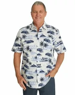 Shirts Elliotts White Island Print Shirt