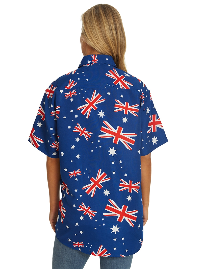 Tops Lowes Unisex Blue Australian Flag Hawaiian Shirt 4 Tops Lowes Unisex Blue Australian Flag Hawaiian Shirt - Image 2