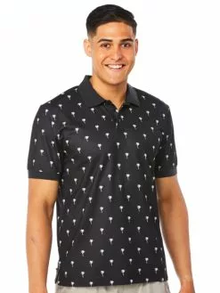 Polos Lowes Black Palm Print Polo
