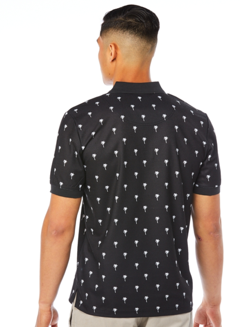 Polos Lowes Black Palm Print Polo 4 Polos Lowes Black Palm Print Polo - Image 2