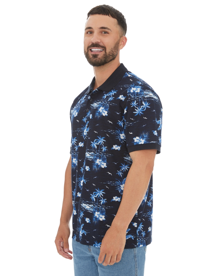 Polos Lowes Navy & Blue Print Polo 4 Polos Lowes Navy & Blue Print Polo - Image 2