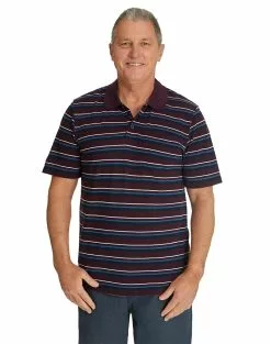 Cougars Polos Lowes Plum & Navy Stripe Knit Polo
