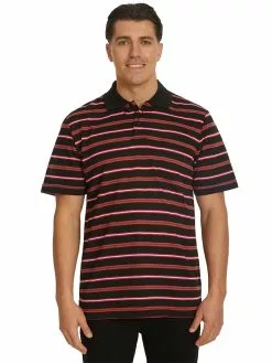 Polos Lowes Black & Orange Stripe Knit Polo
