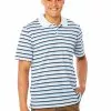 Polos Lowes White Denim Stripe Knit Polo -Traders Country Sales 43479 01 org