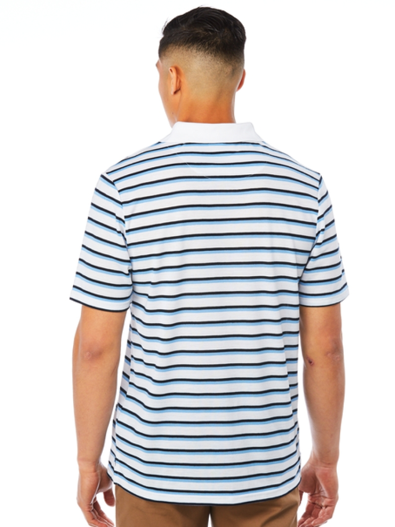 Polos Lowes White Denim Stripe Knit Polo 4 Polos Lowes White Denim Stripe Knit Polo - Image 2