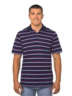 Polos Lowes Royal Blue & Berry Red Stripe Knit Polo