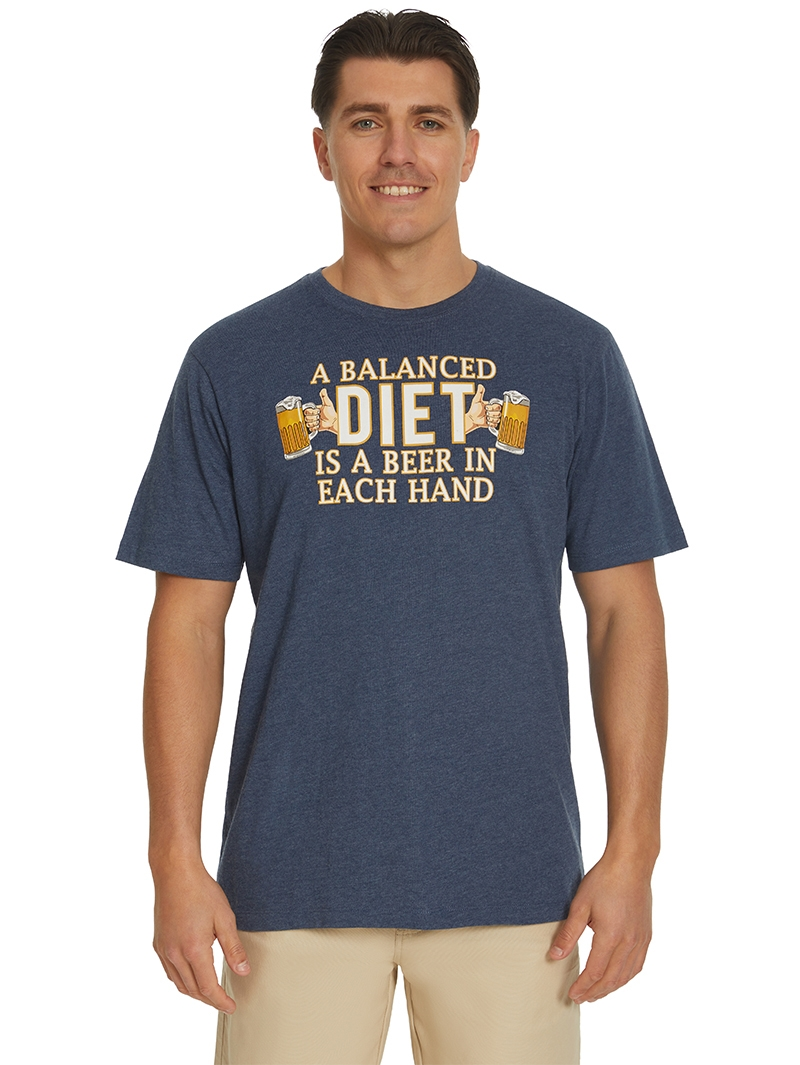 T-Shirts Lowes A Balanced Diet Slogan Indigo T-Shirt 3 T-Shirts Lowes A Balanced Diet Slogan Indigo T-Shirt