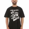 T-Shirts Lowes Man & His Wheels Black Slogan T-Shirt