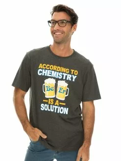 T-Shirts Lowes Mens Graphic Chemistry & Beer T Shirt Grey