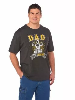 T-Shirts Lowes Charcoal Dad The Legend Slogan Print T-Shirt